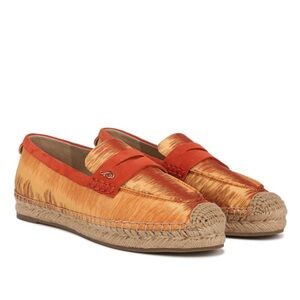 Sam Edelman Kai 2 Espadrille Platform Loafers in Marigold Multi Women Size 7.5M